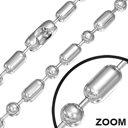 L-60cm W-10mm | Stainless Steel Military Ball Link Chain - CUR008