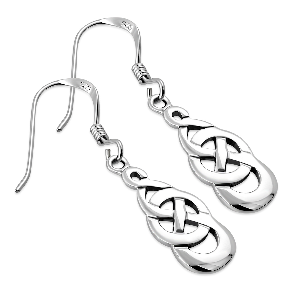 Plain Celtic Knot Solid Silver Earrings, ep122