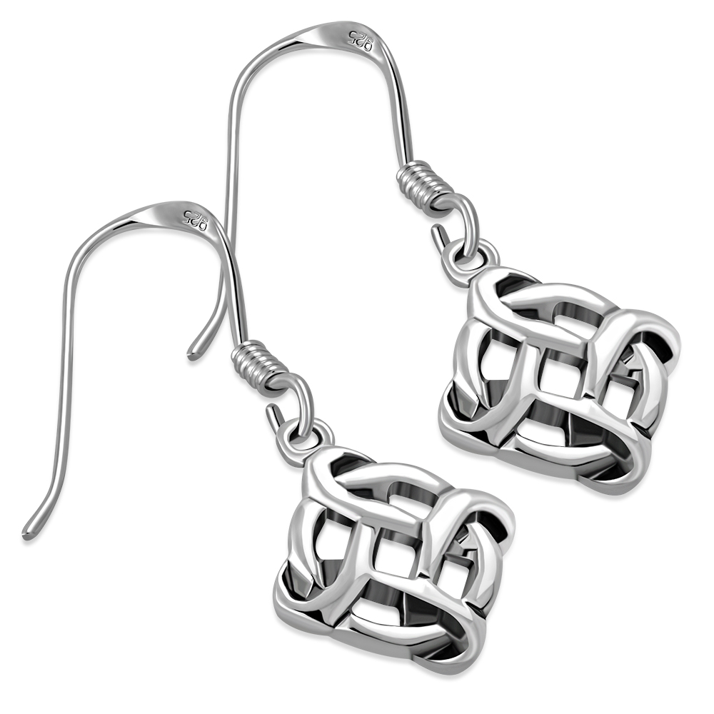 Celtic Knot Plain Solid Silver Earrings, ep142