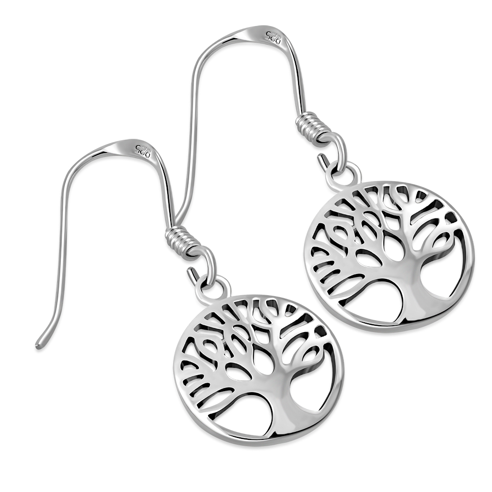 Small Tree of Life Silver Earrings, ep228