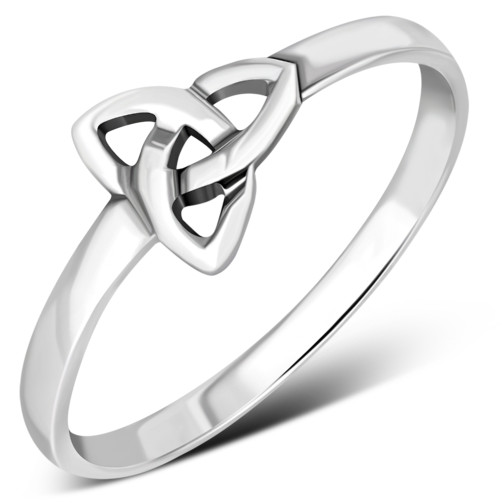 Plain Sterling Silver Celtic Trinity Knot Ring, rp792