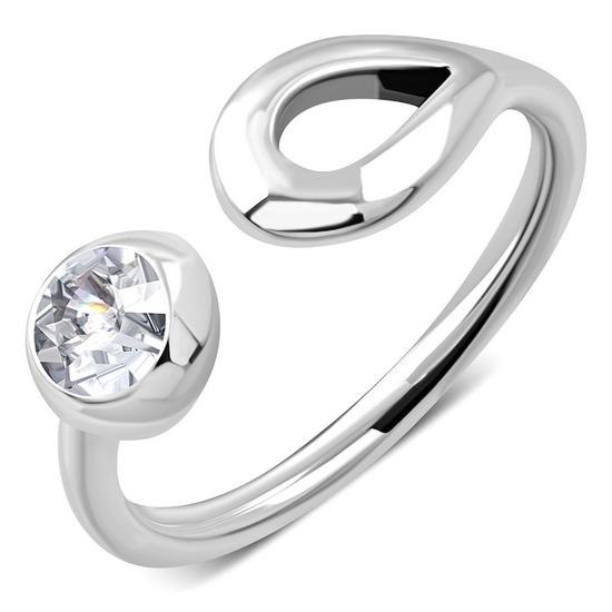 Cubic Zirconia Silver Toe Ring, trs6