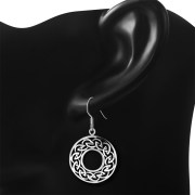 Round Celtic Knot Silver Earrings, ep224