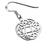 Round Celtic Knot Silver Earrings, ep225