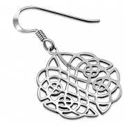 Large Celtic Knot Silver Earrings, ep230