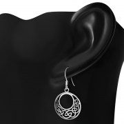 Medium Round Celtic Knot Silver Earrings, ep231