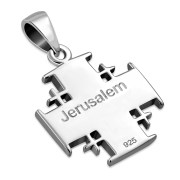 Abalone Jerusalem Cross Silver Pendant, p167