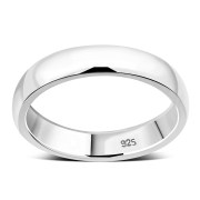 3.9mm Wide | Plain Half Round Top Silver Blank Engravable Wedding Band Ring, rp903