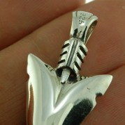 Native American Arrowhead Silver Pendant, pn129