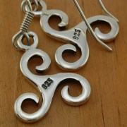 Plain Triskle Triple Spiral Silver Earrings, ep100