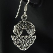 Thistle Scottish Celtic Earrings, 925 Sterling Silver, ep220