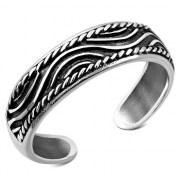 Wave Silver Toe Ring, tr28
