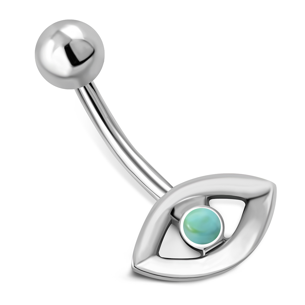 Belly Rings Evil Eye Belly Button Silver Navel Ring, f441