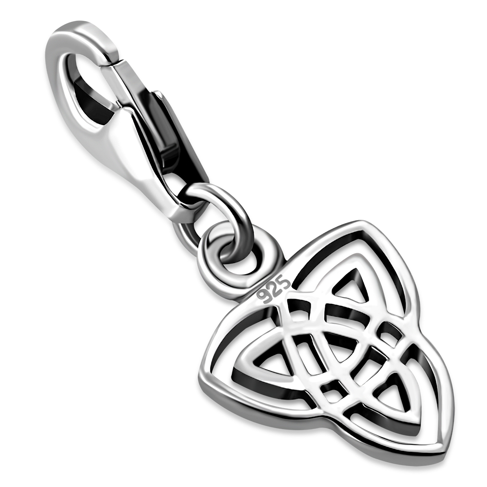 European Triangle Celtic Knot Dangle Charm Bead - Zinc Alloy, Fits Pandora, Chamilia Snake Chain Bracelets