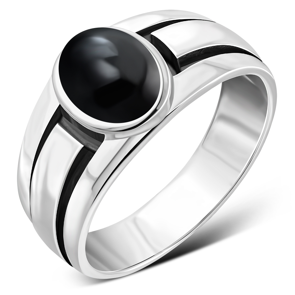 Silver & Black Superior Quality Hand-finished Design Ring For Men - Style  B228 at Rs 600.00 | पुरुषों की चांदी की अंगूठी - Soni Fashion, Rajkot | ID:  2850267902555