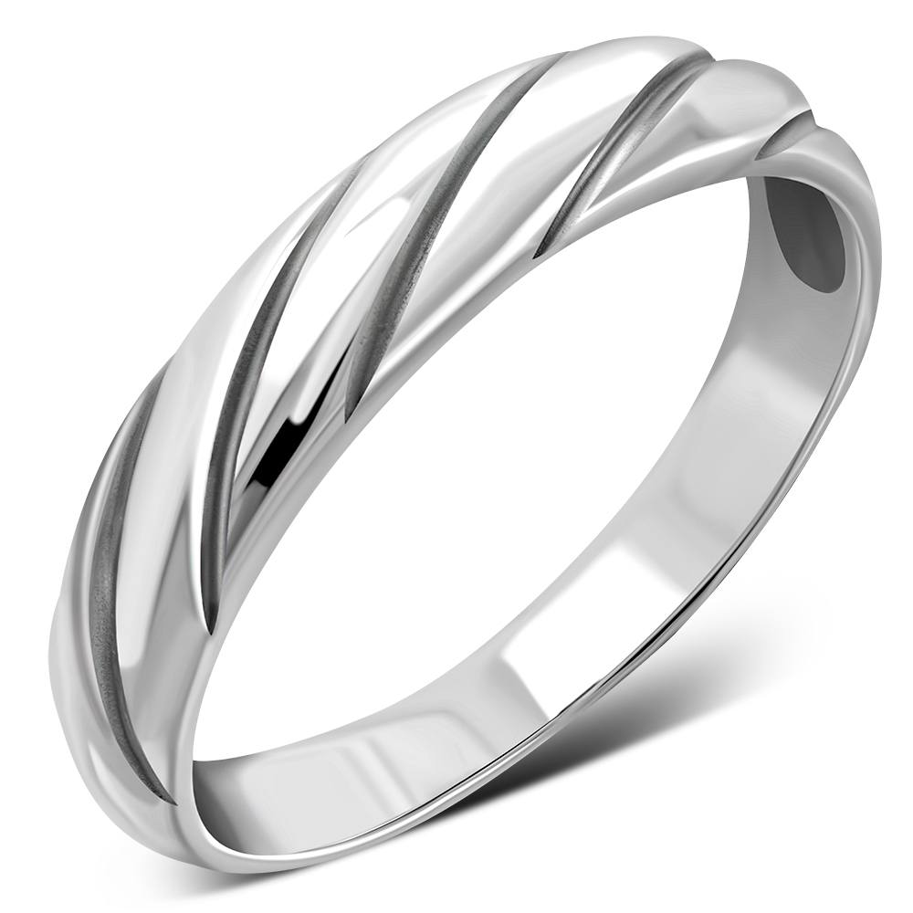 Solid Silver Pinky Ring for Man Classic Plain Simple Band – J F M