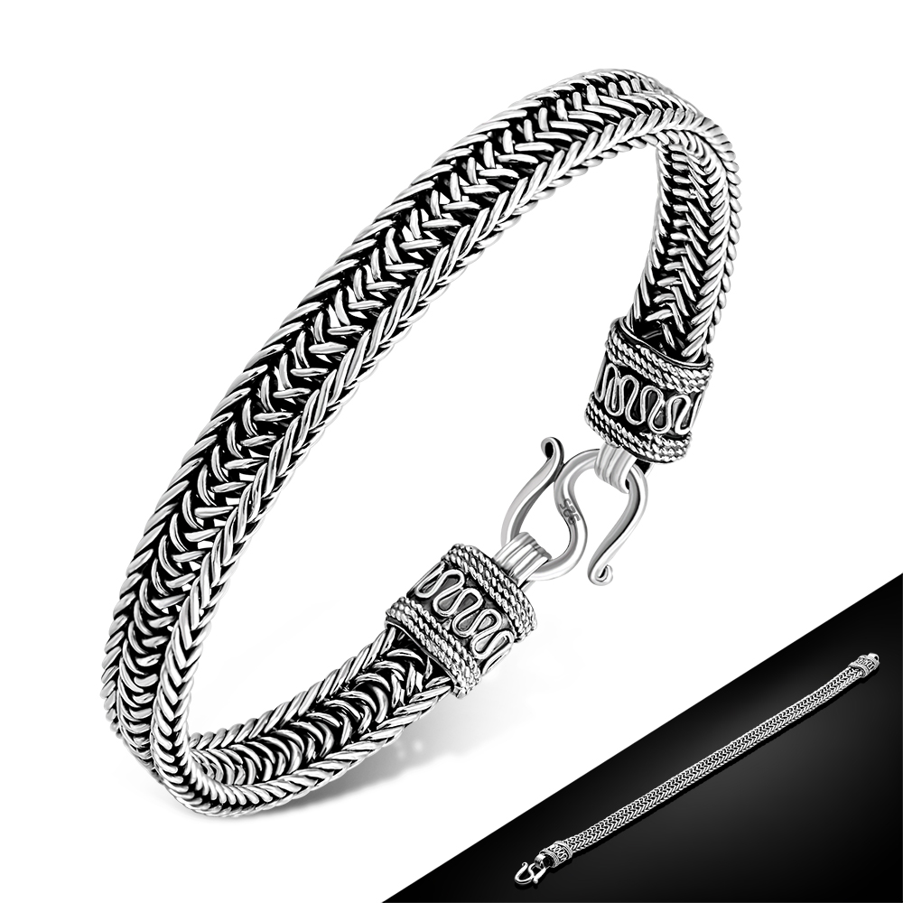 Vintage Silver Flat Chain Bracelet 925 【公式通販】