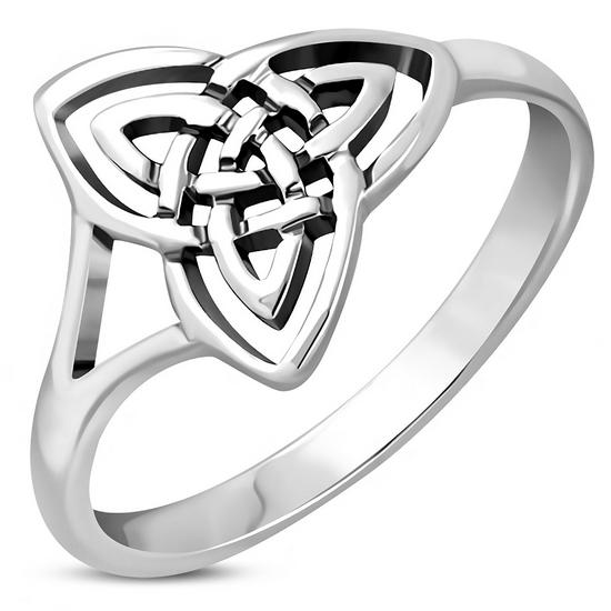 Plain Rings: Celtic Trinity Knot Plain Silver Ring, rp854