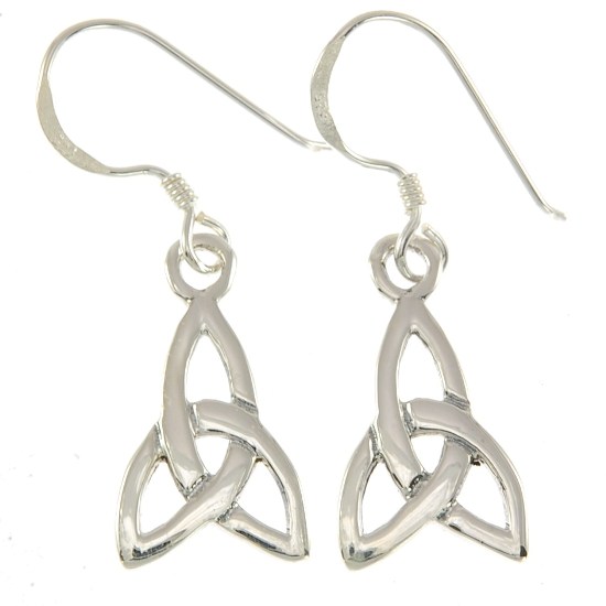 Heart Claddagh with Celtic Trinity Knot Silver Earrings Mystica silver