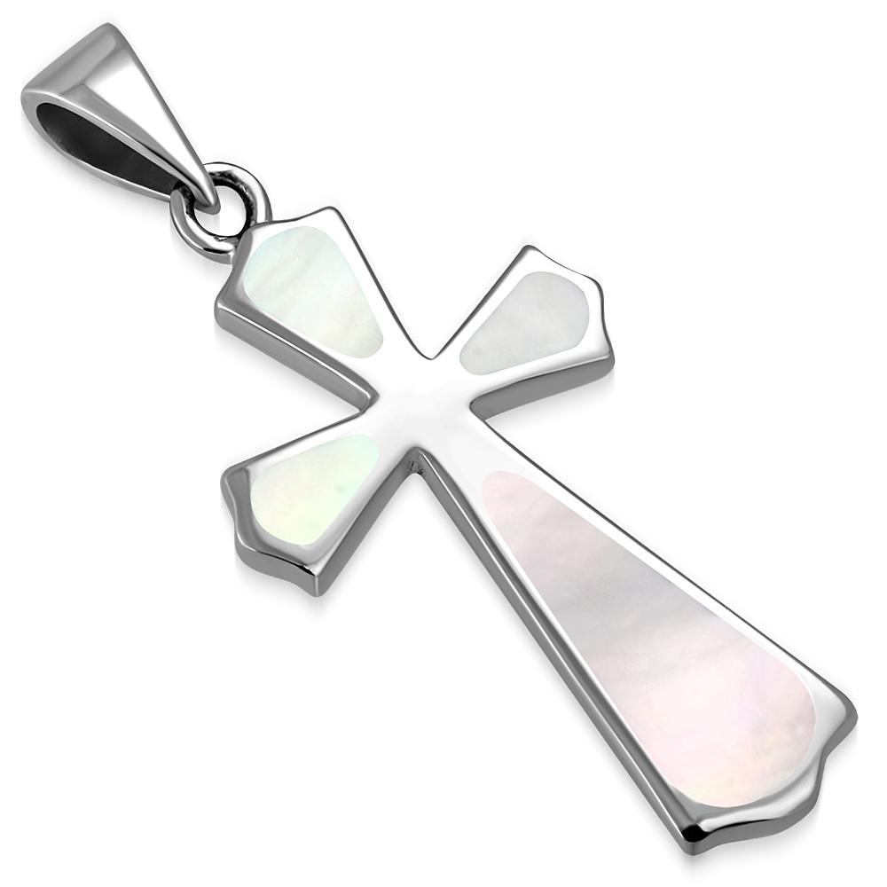 Mother of Pearl Silver Cross Pendant, p533