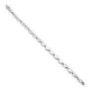 Black Onyx Oval links Silver Bracelet