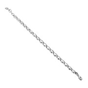 Black Onyx Round Circle Links Silver Bracelet, cb302