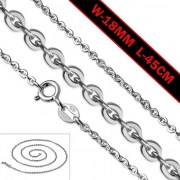 1.8mm-Wide 45cm-Long | Sterling Silver Hammered Chain