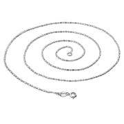 1.2mm-Wide 60cm-Long | Sterling Silver Oval Round Mixed Ball Link Chain