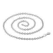 3mm-Wide 60cm-Long Sterling Silver Oval Link Cable Chain