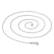 1.2mm-Wide 60cm-Long | Sterling Silver Oval Ball Link Chain