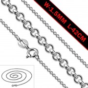 1.5mm-Wide 42cm-Long | Sterling Silver Rolo Link Chain