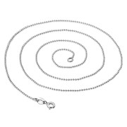 1.2mm-Wide 60cm-Long | Sterling Silver Round Ball Link Chain