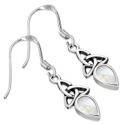 Mother of Pearl Celtic Trinity Knot Earrings - e256