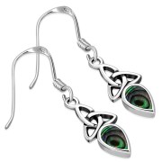 Abalone Shell Celtic Trinity Silver Earrings - e256