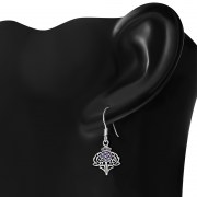 Amethyst CZ Scottish Thistle Earrings - e296