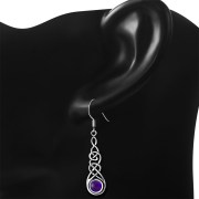 Amethyst Celtic Long Earrings - e297