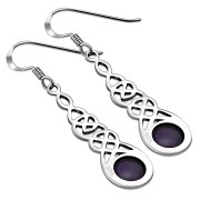 Amethyst Celtic Long Earrings - e297