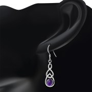 Amethyst Celtic Knot Earrings - e299