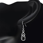 Black Onyx Celtic Knot Earrings - e299
