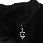 Black Onyx Celtic Knot Silver Earrings - e303