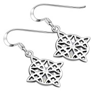 Rainbow Moon Stone Celtic Knot Silver Earrings - e303
