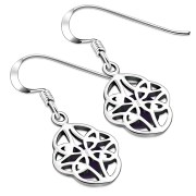 Amethyst Stone Celtic Knot Silver Earrings - e304