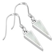 Mother of Pearl Triangle Silver Earrings, e312