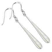 Mother of Pearl Long Drop Silver Earrings, e320