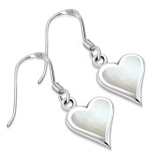 Mother of Pearl Heart Silver Earrings, e329