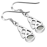 Rainbow Moonstone Trinity Knot Silver Earrings Set - e341