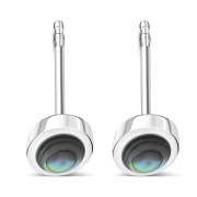 Abalone Shell Oval Silver Stud Earrings, e346
