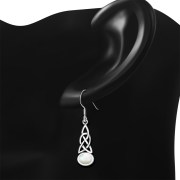 Mother of Pearl Celtic Knot Earrings - e379