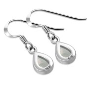 Mother of Pearl Drop Silver Earrings, e404