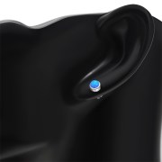 Synthetic Opal Round Sterling Silver Stud Earrings